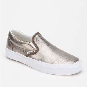 Vans metallic gold slip on sneaker